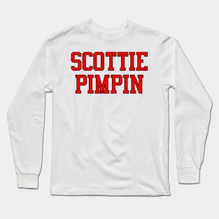 Scottie Pimpin (Red & Black Lettering) Long Sleeve T-Shirt